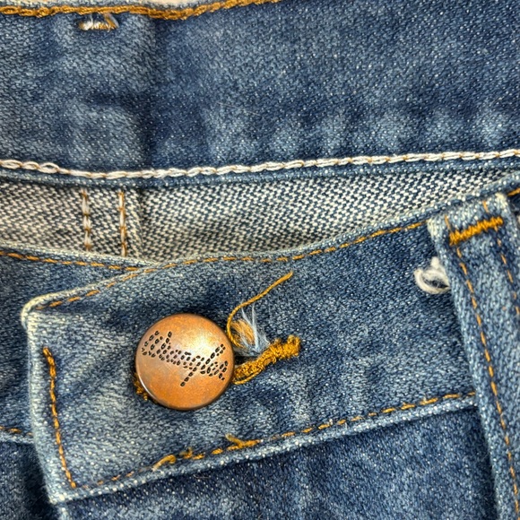 • vintage retro long wranglers dark wash jeans • - Picture 7 of 12